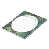 Elegant Blauwgroen Gold Abstract oliepatroon Notitieblok (Linkerzijde)