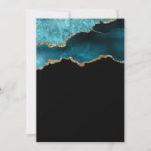 Elegant Blauwgroen Gold Agate 60th Birthday Party Kaart (Achterkant)