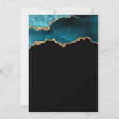 Elegant Blauwgroen Gold Agate 70th Birthday Invita (Achterkant)