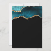 Elegant Blauwgroen Gold Agate 80th Birthday Kaart (Achterkant)