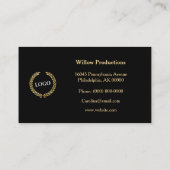 Elegant Blauwgroen Gold Art Deco Visitekaartje (Achterkant)