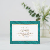 Elegant Blauwgroen Gold Christelijk Bijbel Verse B Briefkaart (Staand voorkant)