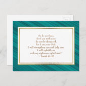 Elegant Blauwgroen Gold Christelijk Bijbel Verse B Briefkaart (Voorkant / Achterkant)