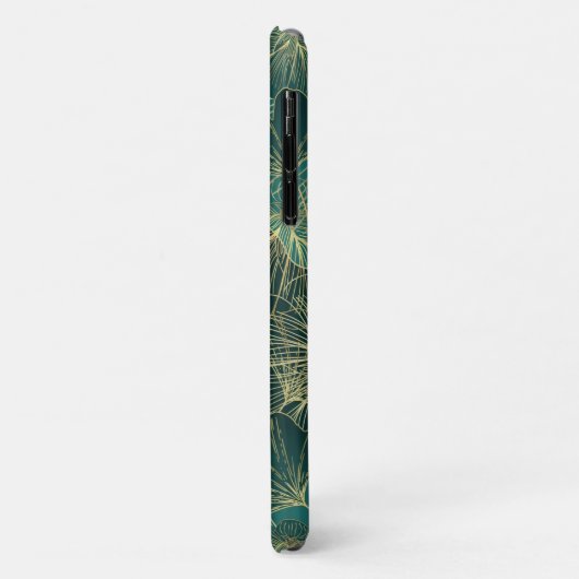 Elegant Blauwgroen Gold Floral Foliage Chic Stylis Case-Mate iPhone Case (Achterkant/links)