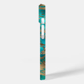 Elegant Blauwgroen Gold Gemstone Marble Case-Mate iPhone Case (Achterkant / Links)