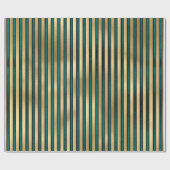 Elegant Blauwgroen Gold Glitter Striped Formele af Cadeaupapier (Vlak)