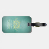 Elegant Blauwgroen Gold Lotus YOGA MEDICATIEInstru Bagagelabel (Achterkant horizontaal)