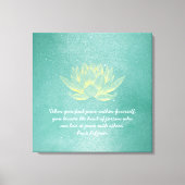 Elegant Blauwgroen Gold Lotus YOGA MEDICATIEInstru Canvas Afdruk (Voorkant)