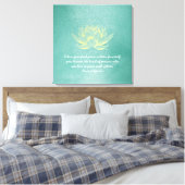 Elegant Blauwgroen Gold Lotus YOGA MEDICATIEInstru Canvas Afdruk (Insitu (Slaapkamer))