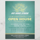 Elegant Blauwgroen & Gold Lotus YOGA Studio Open H Flyer (Voorkant)