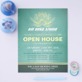 Elegant Blauwgroen & Gold Lotus YOGA Studio Open H Flyer (Enkel)