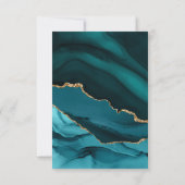 Elegant Blauwgroen Gold Marble Agate Afstuderen Kaart (Achterkant)
