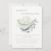 Elegant Blauwgroen Gold Underwater Floral Fish Wed Bedankkaart (Voorkant)