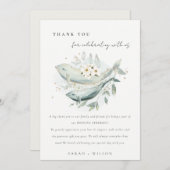 Elegant Blauwgroen Gold Underwater Floral Fish Wed Bedankkaart (Voorkant / Achterkant)