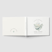 Elegant Blauwgroen Gold Underwater Floral Fish Wed Gastenboek