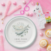 Elegant Blauwgroen Gold Underwater Floral Fish Wed Papieren Bordje (Feest)