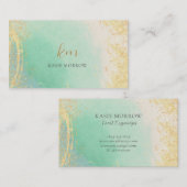 Elegant Blauwgroen goud Visitekaartje (Voorkant / Achterkant)