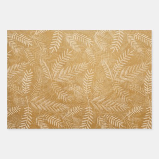 Elegant Blauwgroen goudkleurige bladeren Inpakpapier Vel (Voorkant 3)