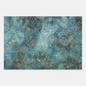 Elegant Blauwgroen goudkleurige bladeren Inpakpapier Vel (Voorkant 2)