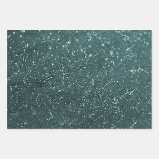 Elegant Blauwgroen goudkleurige bladeren Inpakpapier Vel (Voorkant)