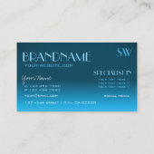 Elegant Blauwgroen gradiënt spiegellettertype Klas Visitekaartje (Achterkant)