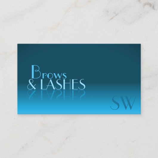 Elegant Blauwgroen gradiënt spiegellettertype Klas Visitekaartje (Voorkant)