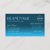 Elegant Blauwgroen gradiënt spiegellettertype Klas Visitekaartje (Achterkant)