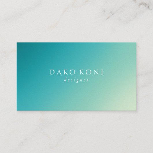 Elegant blauwgroen gradiënt visitekaartje (Voorkant)