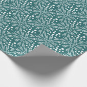 Elegant Blauwgroen Green Kerstfeestdag Cadeaupapier (Hoek)