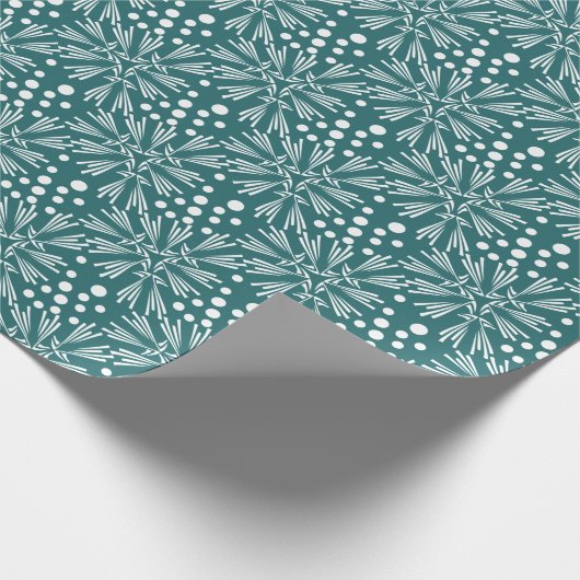 Elegant Blauwgroen Green Kerstfeestdag Cadeaupapier (Hoek)