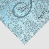 Elegant Blauwgroen Green Wedding Reception Monogra Tissuepapier (Detail)