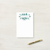 Elegant Blauwgroen Greenery verliest persoonlijke  Post-it® Notes (Op bureau)