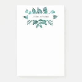 Elegant Blauwgroen Greenery verliest persoonlijke  Post-it® Notes