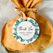 Elegant Blauwgroen Greenery Waterverf Modern Weddi Bedankjes Labels