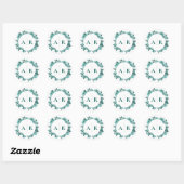 Elegant Blauwgroen Greenery Waterverf Modern Weddi Ronde Sticker (Vel)