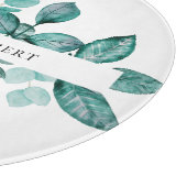 Elegant Blauwgroen Greenery Waterverf Modern Weddi Snijplank (Hoek)