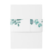 Elegant Blauwgroen Greenery Waterverf Modern Weddi Uitnodigingen Wikkel (Achterkant Voorbeeld)