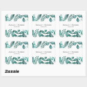 Elegant Blauwgroen Greenery Waterverf Modern Weddi Vierkante Sticker (Vel)