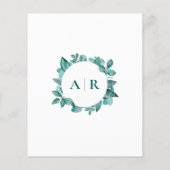 Elegant Blauwgroen Greenery Wedding Welcome Bag Le (Achterkant)