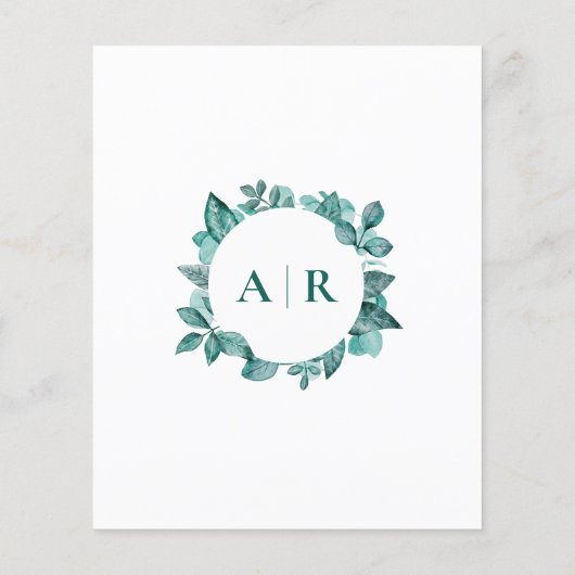 Elegant Blauwgroen Greenery Wedding Welcome Bag Le (Achterkant)