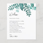 Elegant Blauwgroen Greenery Wedding Welcome Bag Le (Voorkant)