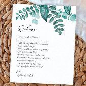 Elegant Blauwgroen Greenery Wedding Welcome Bag Le