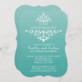 Elegant Blauwgroen Groen Blauw Vlaams Jubileum Par Kaart (Voorkant / Achterkant)