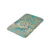 Elegant Blauwgroen Groen en Gold Mandala Pattern Badmat (Gekanteld)