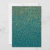 Elegant Blauwgroen Groen en Gold Script Holiday Pa Kaart (Achterkant)