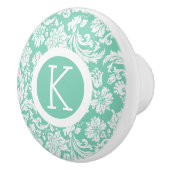 Elegant blauwgroen-groen en witte damkers 2 patroo keramische knop (Rechts)