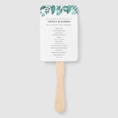 Elegant Blauwgroen groen laat trouwceremonie Handwaaier (Voorkant)