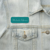 Elegant Blauwgroen groen: moderne handgeschreven k Naamplaatje (In situ)