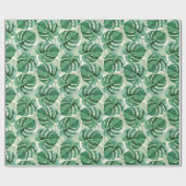 Elegant Blauwgroen groen Monstera Cadeaupapier (Vlak)