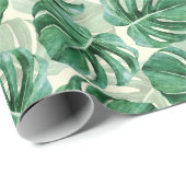 Elegant Blauwgroen groen Monstera Cadeaupapier (Rol Hoek)